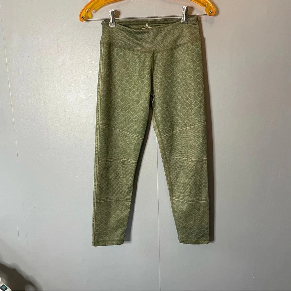 PrAna Olive Green‎ Geometric Roxanne Athletic Leggings size small